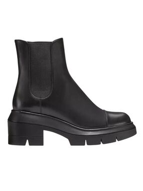 Stuart Weitzman Black Leather Platform Lug Boots